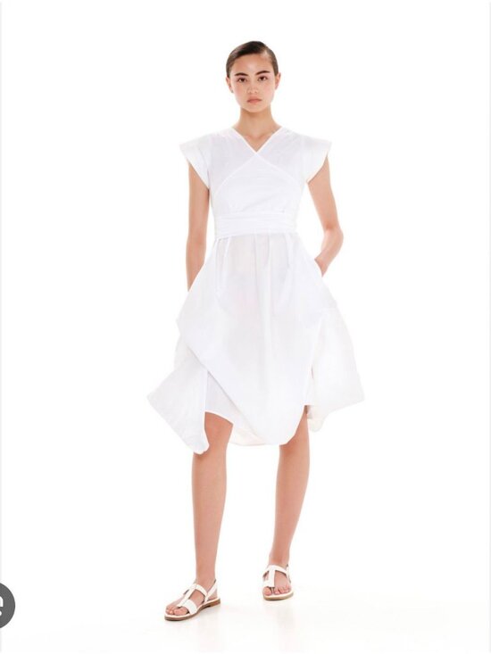 Dresses & Skirts - Ioanna Kourbela “Snow White” White Cotton Wrap Dress | Size Large